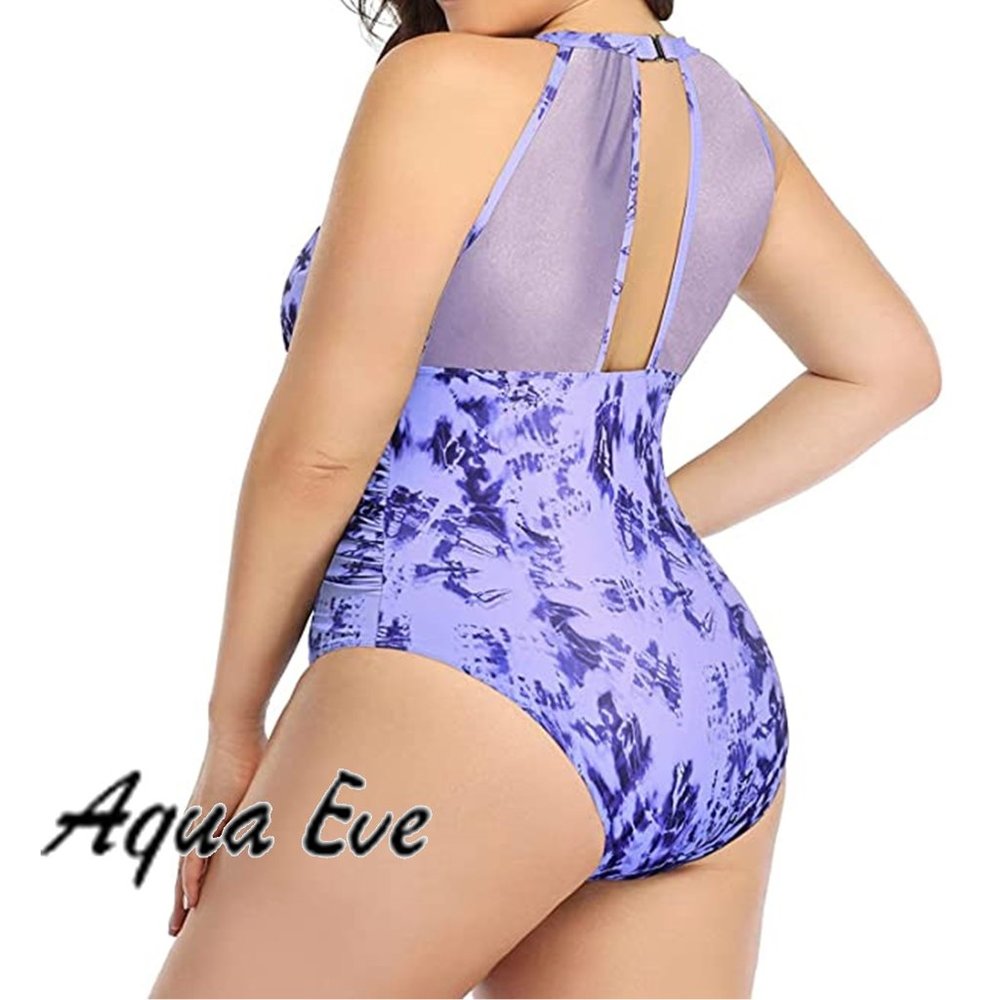 AQUA EVE "Tie Dye" Tummy Control One Piece Bathing Suit  NEW WITH TAGS! - Picture 8 of 13